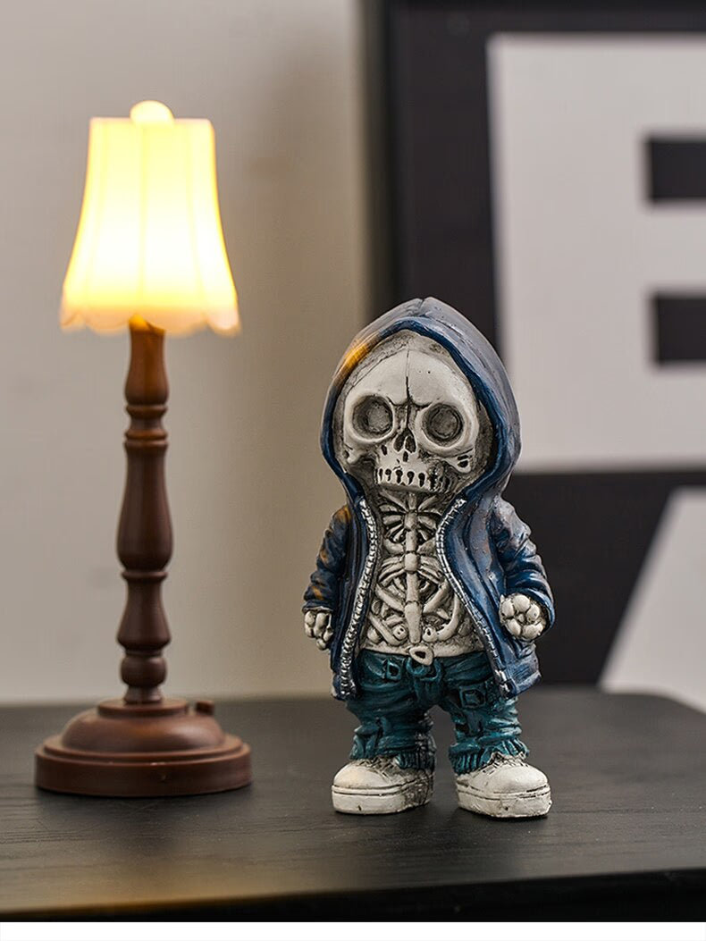 Skeleton Figurines Creative Resin Hand Crafts Statue Skull Halloween Skull Horrible Ornaments for Home Desk TV Cabinet Decor acacuss