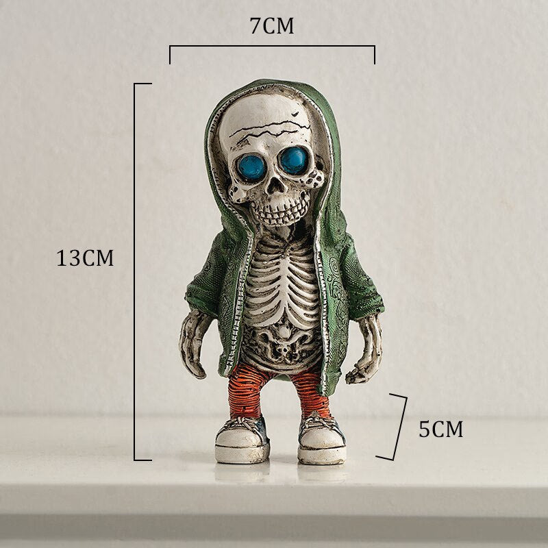 Skeleton Figurines Creative Resin Hand Crafts Statue Skull Halloween Skull Horrible Ornaments for Home Desk TV Cabinet Decor acacuss