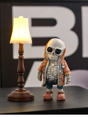 Skeleton Figurines Creative Resin Hand Crafts Statue Skull Halloween Skull Horrible Ornaments for Home Desk TV Cabinet Decor acacuss