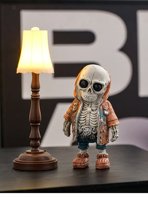 Skeleton Figurines Creative Resin Hand Crafts Statue Skull Halloween Skull Horrible Ornaments for Home Desk TV Cabinet Decor acacuss
