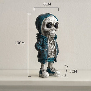 Skeleton Figurines Creative Resin Hand Crafts Statue Skull Halloween Skull Horrible Ornaments for Home Desk TV Cabinet Decor acacuss