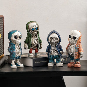 Skeleton Figurines Creative Resin Hand Crafts Statue Skull Halloween Skull Horrible Ornaments for Home Desk TV Cabinet Decor acacuss