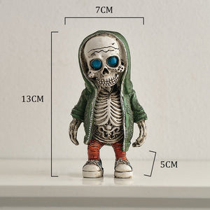 Skeleton Figurines Super Cool Resin Hand Crafts Statue Skull Halloween Skull Horrible Ornaments for Home Desk Decor Car Display acacuss
