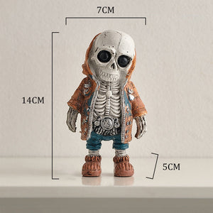 Skeleton Figurines Super Cool Resin Hand Crafts Statue Skull Halloween Skull Horrible Ornaments for Home Desk Decor Car Display acacuss