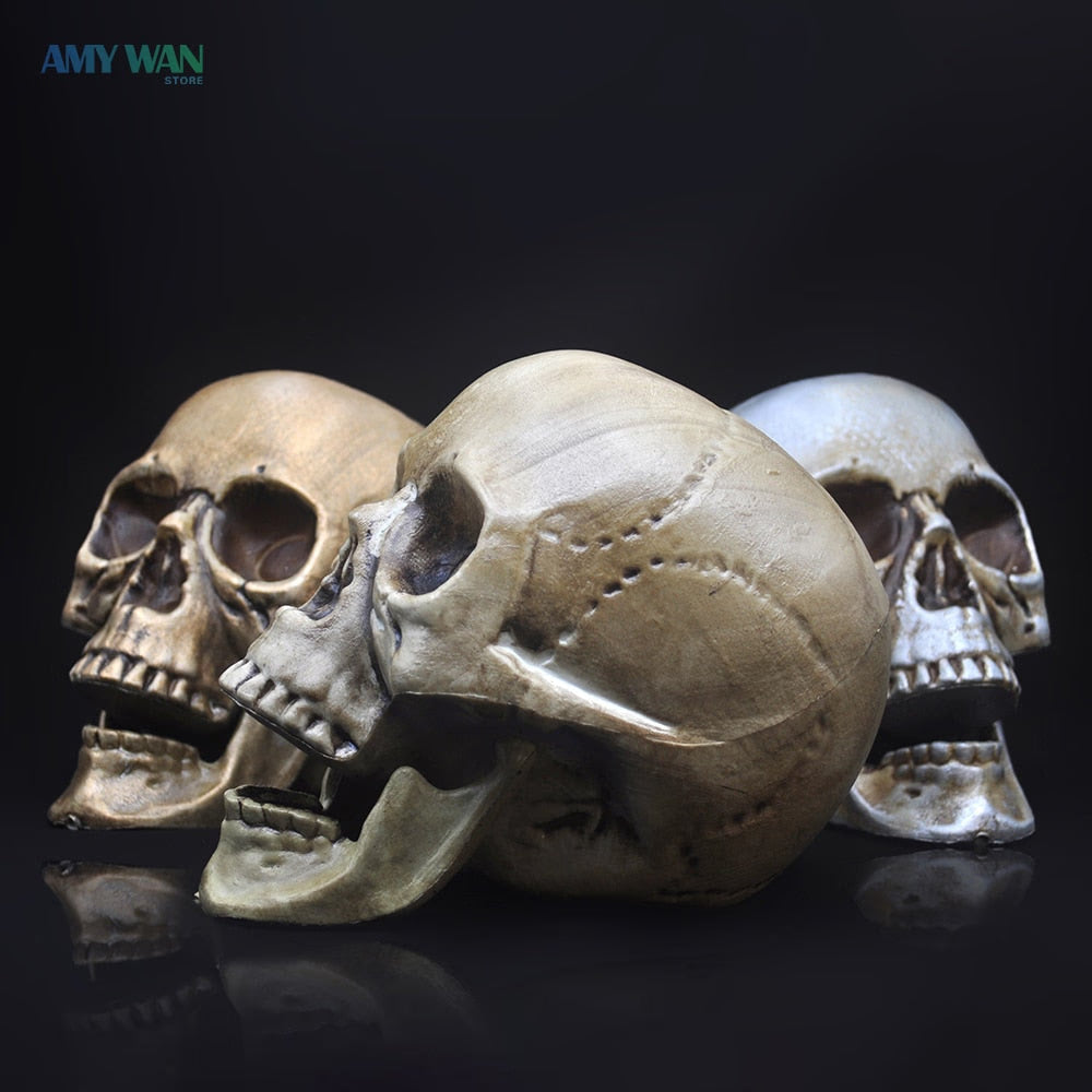 Skull Decor Prop Skeleton Head Plastic 1:1 Model Halloween Style Haunted House Party Home Decoration Game Supplies High Quality acacuss