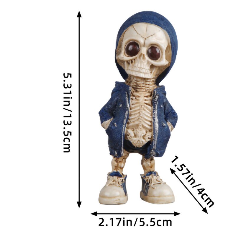 Skull Doll Ornaments Resin Skull Model Ornament Home Decor Festival Atmosphere Arrangement Ghost Festival Decoration Props acacuss