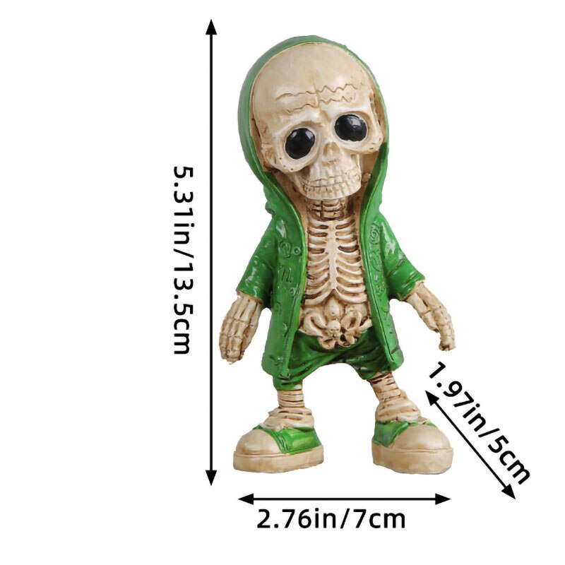 Skull Doll Ornaments Resin Skull Model Ornament Home Decor Festival Atmosphere Arrangement Ghost Festival Decoration Props acacuss