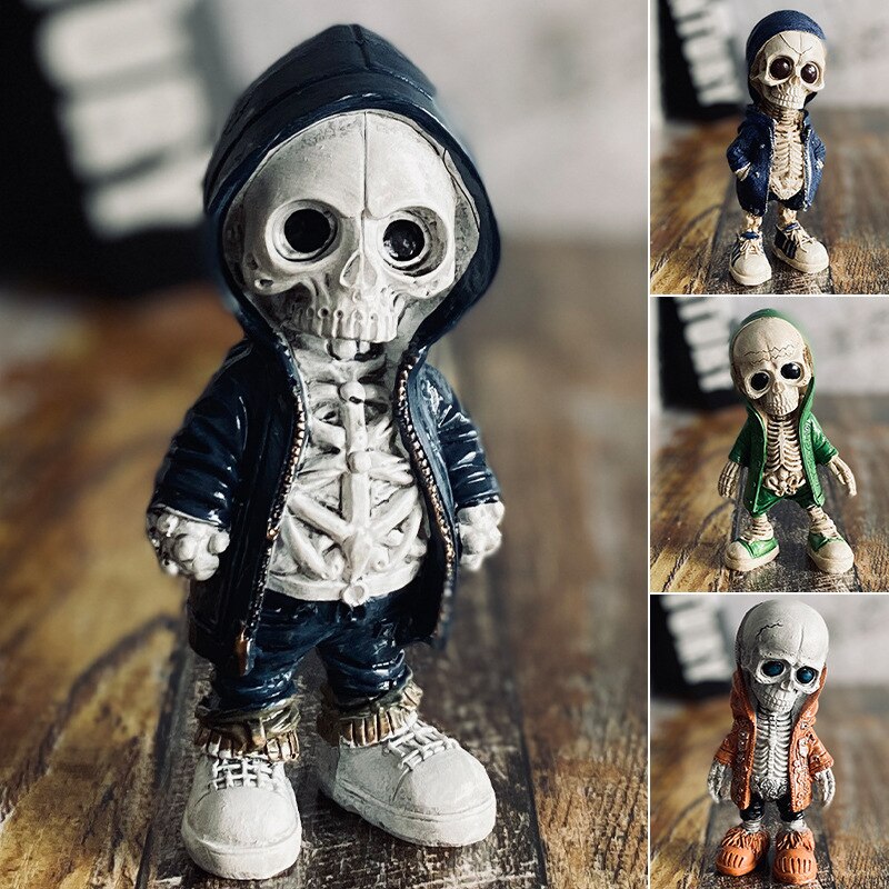 Skull Doll Ornaments Resin Skull Model Ornament Home Decor Festival Atmosphere Arrangement Ghost Festival Decoration Props acacuss
