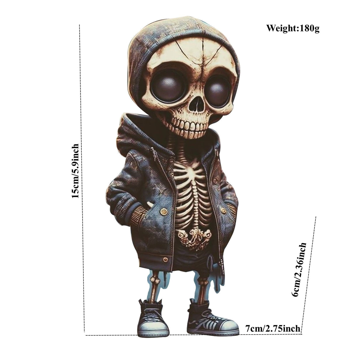 Skull Figure Statue Resin Art Decorating Piece Alien Hoodie Holiday Party Desk Courtyard Outdoor Garden Home Decor acacuss