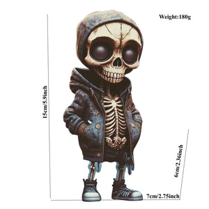 Skull Figure Statue Resin Art Decorating Piece Alien Hoodie Holiday Party Desk Courtyard Outdoor Garden Home Decor acacuss