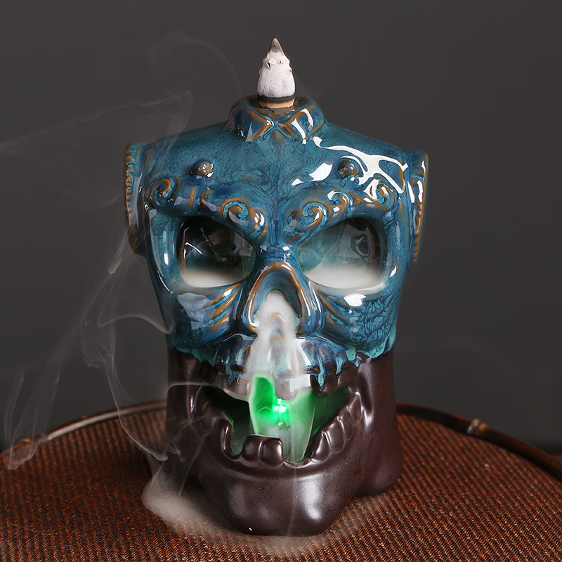 Skull Incense Burner Waterfall - acacuss