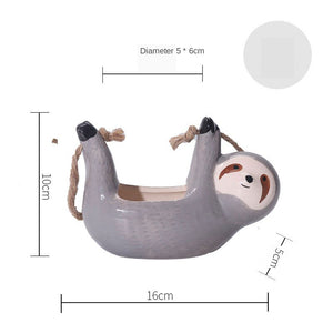 Sloth Hanging Succulent Flower Pot Nordic Creative Ceramics Green Radish Ceramic Culture Flower Pot Hanging Hanging Pot acacuss