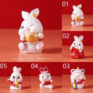 Small Animal Ornament Dollhouse Home Decoration Rabbit Miniature Micro Landscape Rabbit Year Bunny Ornament For 2023 acacuss