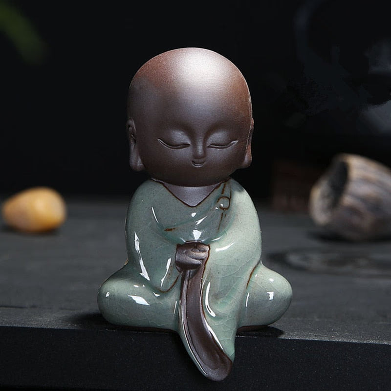 Small Buddha Statues Tathagata India Yoga Mandala Sculptures Ceramic Tea Ceremony Ornaments Gift Home Decor Monk Figurine acacuss