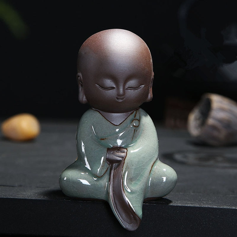 Small Buddha Statues Tathagata India Yoga Mandala Sculptures Ceramic Tea Ceremony Ornaments Gift Home Decor Monk Figurine acacuss