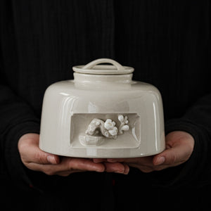 Small Pet Memories Funeral Urn Cremation Urn for Pet Ashes Hand Made in Ceramics acacuss