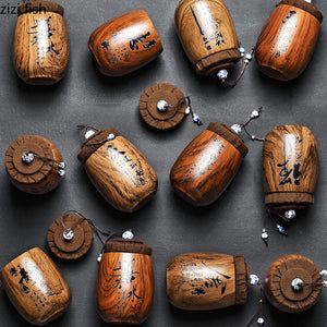 Small Purple Sand Tea Caddy Imitation Wood Grain Ceramic Jar Sealed Jar Storage Tank Tea Box Tea Container Tea Organizer Tea Can acacuss