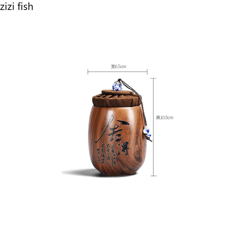 Small Purple Sand Tea Caddy Imitation Wood Grain Ceramic Jar Sealed Jar Storage Tank Tea Box Tea Container Tea Organizer Tea Can acacuss