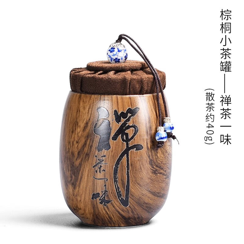 Small Purple Sand Tea Caddy Imitation Wood Grain Ceramic Jar Sealed Jar Storage Tank Tea Box Tea Container Tea Organizer Tea Can acacuss