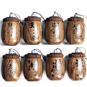 Small Purple Sand Tea Caddy Imitation Wood Grain Ceramic Jar Sealed Jar Storage Tank Tea Box Tea Container Tea Organizer Tea Can acacuss