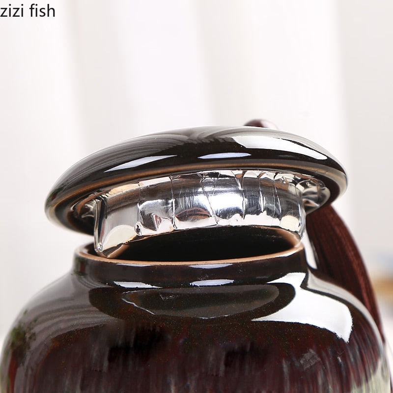 Small Tea Can Ceramic Storage Jar Moisture Proof Sealed Jar Tea Caddy Home Food Organizer Tea Container Candy Jars Storage Tank acacuss