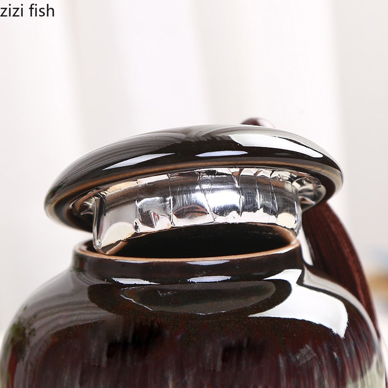Small Tea Can Ceramic Storage Jar Moisture Proof Sealed Jar Tea Caddy Home Food Organizer Tea Container Candy Jars Storage Tank acacuss