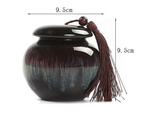 Small Tea Can Ceramic Storage Jar Moisture Proof Sealed Jar Tea Caddy Home Food Organizer Tea Container Candy Jars Storage Tank acacuss