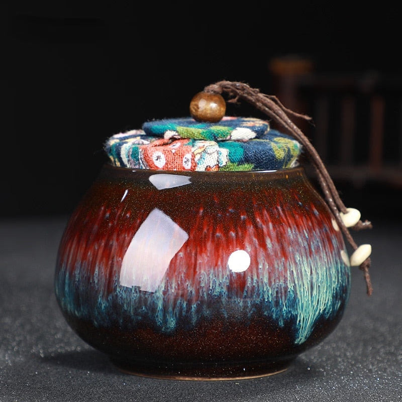Small Tea Can Ceramic Storage Jar Moisture Proof Sealed Jar Tea Caddy Home Food Organizer Tea Container Candy Jars Storage Tank acacuss
