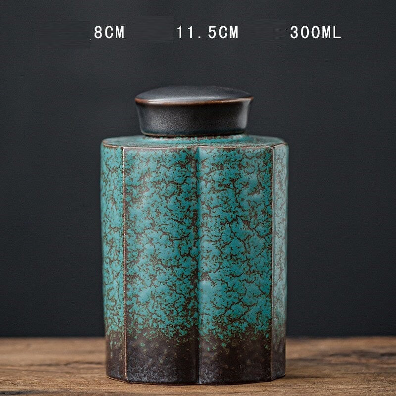 ACACUSS Small Tea Tin 290 ml With  Lid Moisture-proof jar sealed cans large cans Pu'er storage tea cans storage jars living room decorations - ACACUSS