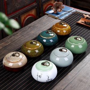 ACACUSS Coffee Container and Tea TIN  Ceramic Cans Canister | Retro Stoneware | Ceramic Airtight pot Gong Fu | Tea Ceremony Accessories - ACACUSS