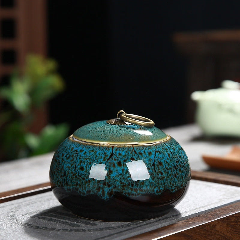 ACACUSS Coffee Container and Tea TIN  Ceramic Cans Canister | Retro Stoneware | Ceramic Airtight pot Gong Fu | Tea Ceremony Accessories - ACACUSS