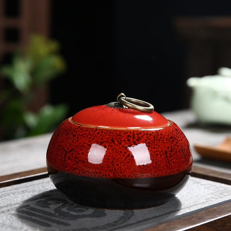 ACACUSS Coffee Container and Tea TIN  Ceramic Cans Canister | Retro Stoneware | Ceramic Airtight pot Gong Fu | Tea Ceremony Accessories - ACACUSS