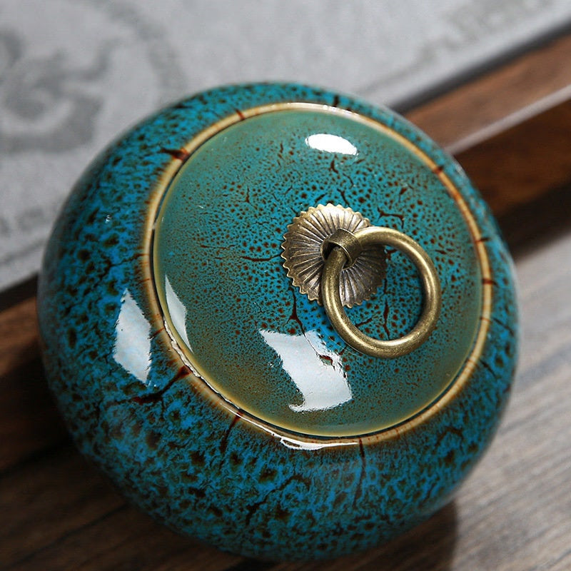 ACACUSS Coffee Container and Tea TIN  Ceramic Cans Canister | Retro Stoneware | Ceramic Airtight pot Gong Fu | Tea Ceremony Accessories - ACACUSS