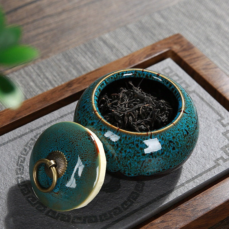 ACACUSS Coffee Container and Tea TIN  Ceramic Cans Canister | Retro Stoneware | Ceramic Airtight pot Gong Fu | Tea Ceremony Accessories - ACACUSS