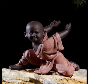 Small monk sculpture statue ceramic home decoration crafts Chinese style tea set sculpture Buddha statue best gift acacuss