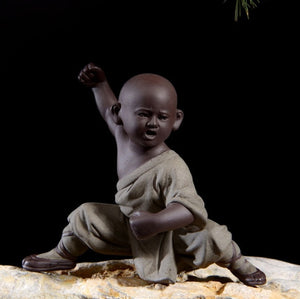 Small monk sculpture statue ceramic home decoration crafts Chinese style tea set sculpture Buddha statue best gift acacuss