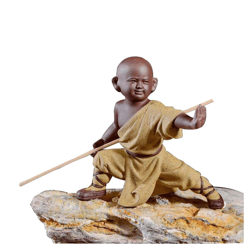 Small monk sculpture statue ceramic home decoration crafts Chinese style tea set sculpture Buddha statue best gift acacuss