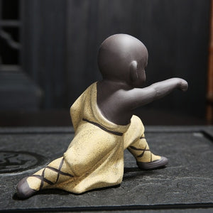 Small monk sculpture statue ceramic home decoration crafts Chinese style tea set sculpture Buddha statue best gift acacuss