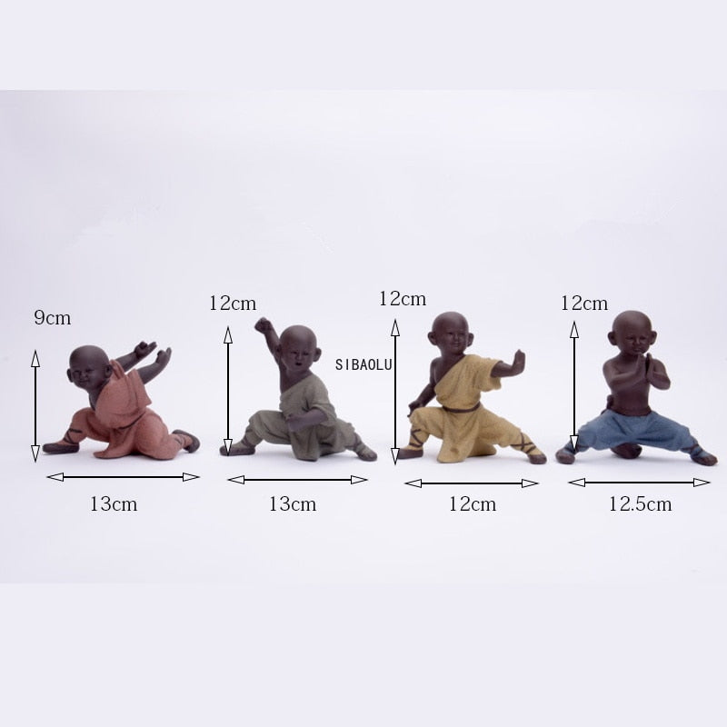Small monk sculpture statue ceramic home decoration crafts Chinese style tea set sculpture Buddha statue best gift acacuss
