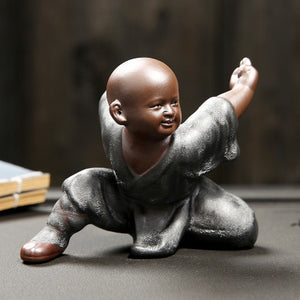 Small monk sculpture statue ceramic home decoration crafts Chinese style tea set sculpture Buddha statue best gift acacuss