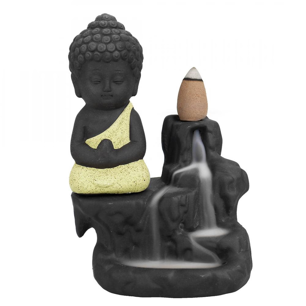 Smoke Waterfall Incense burner Buddha - acacuss