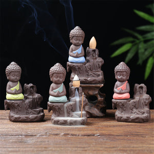 Smoke Waterfall Incense burner Buddha - acacuss
