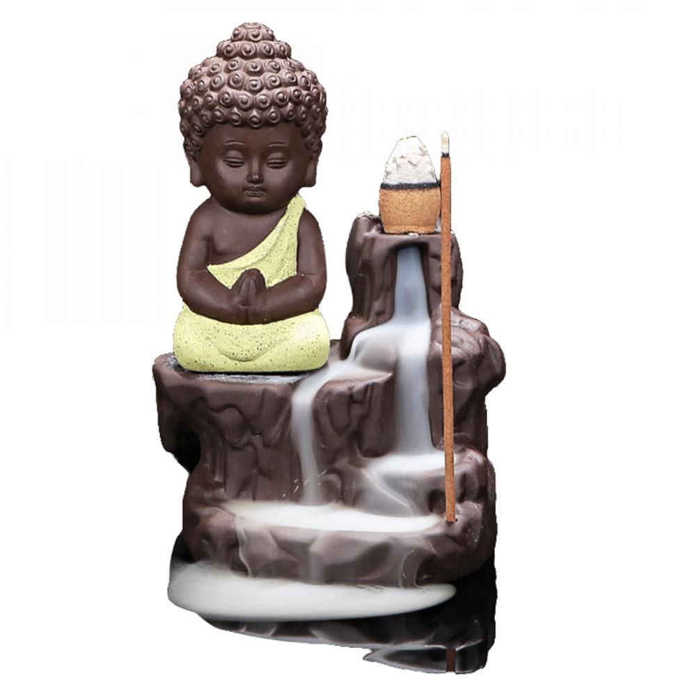 Smoke Waterfall Incense burner Buddha - acacuss