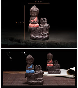 Smoke Waterfall Incense burner Buddha - acacuss