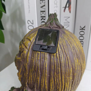 Solar Powerd Horror Demon Glowing Pumkin Ornament Resin Home Decoration Holiday Gift Halloween Table Decoration Dropshipping acacuss