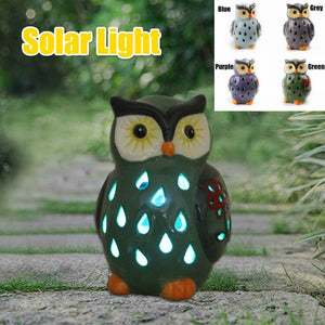 Solar Powered Owl Light Ceramic Light for Deck Yard Garden Home Pathway Landscape for Decoration Home Decor acacuss