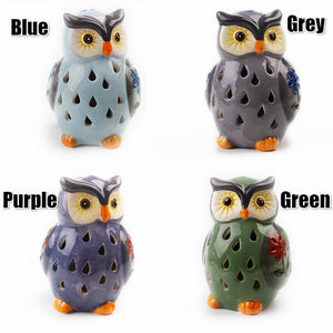 Solar Powered Owl Light Ceramic Light for Deck Yard Garden Home Pathway Landscape for Decoration Home Decor acacuss