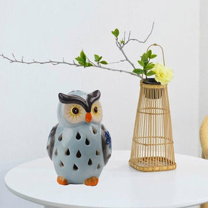Solar Powered Owl Light Ceramic Light for Deck Yard Garden Home Pathway Landscape for Decoration Home Decor acacuss