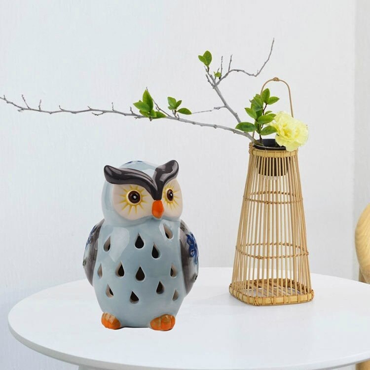 Solar Powered Owl Light Ceramic Light for Deck Yard Garden Home Pathway Landscape for Decoration Home Decor acacuss