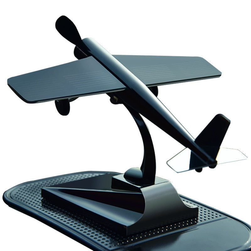 Solar Powered Rotating Airplane Model Car Decoration Creative Gift Box Home Decoration Living Room Decoration and Ornaments acacuss